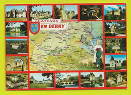 Châteaux EN BERRY N°91 Carte Du Berry Les Situant M. Roussel Photo éditeur - Châteaux