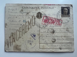 ITALY WWII 1943 Stationary Sent From Concenetration Camp GONARS  -> Lubiana (No 2051) - Lubiana