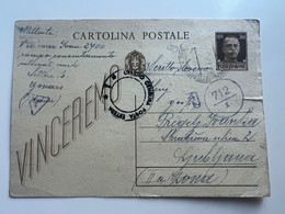 ITALY WWII 1943 Stationary Sent From Concenetration Camp GONARS  -> Lubiana (No 2052) - Ljubljana