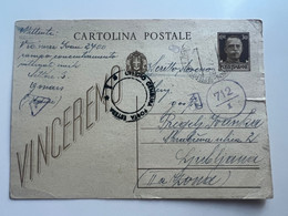 ITALY WWII 1943 Stationary Sent From Concenetration Camp GONARS  -> Lubiana (No 2052) - Lubiana