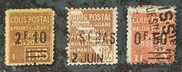 FRANCE - Colis Postaux - N° 53 / 54 / 55 - 1926 - Otros & Sin Clasificación
