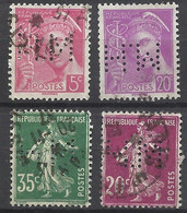 France         N° 190;t 361 ; 406 Et 410         Perforés  MH      Oblitérés B/ TB     Voir Scans  Soldes ! ! ! - Usati