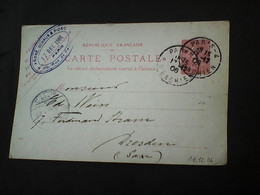 : Auslandspostkarte 5 C.Paris - Dresden 1906 - Cards/T Return Covers
