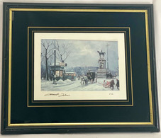 Stampa Milano Piazza Castello Di A. Cazzamali Con Certificato 1991 (G62) Come Da Foto Con Cornice Con Vetro 40 X 32 Cm - Huiles