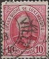 LUXEMBOURG 1891 Grand Duke Adolf - 10c. - Red FU - 1891 Adolphe Front Side