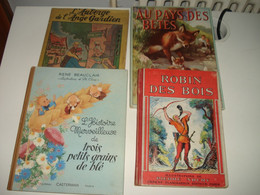 C47 / Lot De 4 Anciens Livre De Contes Illustrés - Années 1950 - TBE - Dos Ronds - Contes