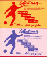 2 Buvards Biscuit REM. Collectionnez Les Images De Foot-ball. - Dulces & Biscochos