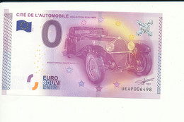 2015-1 - Billet Souvenir - 0 Euro - UEAP -  CITÉ DE L'AUTOMOBILE COLLECTION SCHLUMPF -  n° 6498 - Billet épuisé - Essais Privés / Non-officiels