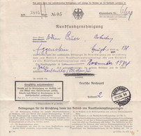 Deutsches Reich Rundfunkgenehmigung Karlsruhe 1934 Und Merkblatt Haftpflichtversicherung Für Rundfunkteilnehmer (63163) - Historical Documents