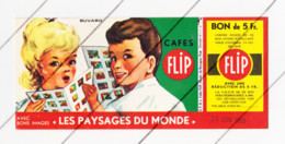 Buvard Publicitaire Café " FLIP " à Visé - Complet - Chromos " Les Paysages Du Monde "  1965 ( B326) - Café & Thé