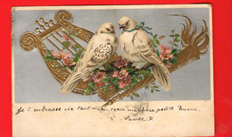 DAG-11 Bonne Année Lyre Corne D'abondance, Deux Tourterelles, Roses. Circ. 1906 Vers Crissier - Neujahr