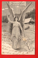 DAG-16  Joyeux Noël, Frohe Werihnacht, Ange Dans Les Alpes Et La Neige. Dos Simple. Circ. 1904 - Altri & Non Classificati