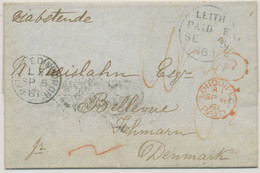 GB 1861 Superb Stampless Entire With Red Manuscripts "10 ½" (d Till ½ Oz.) And "6 ½" To FEHMARN, DENMARK (now Germany) - Brieven En Documenten