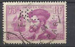 France         N° 296     Perforé   ML           Oblitéré  B/ TB     Voir Scans  Soldes ! ! ! - Used Stamps