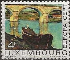 LUXEMBOURG 1975 Luxembourg Culture, And Europa. Paintings - 4f. - Remich Bridge (N. Klopp) FU - Usados