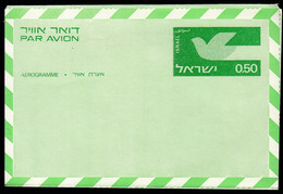 Israel / Aerogramme / 0.50 Green / Bird / New, Unused - Aéreo