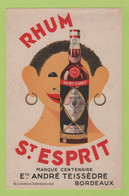 BUVARD PUBLICITAIRE RHUM SAINT ESPRIT ETS ANDRE TEISSEDRE BORDEAUX - Liquor & Beer