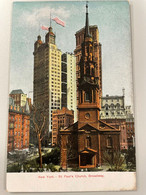 CPA - ETATS UNIS - NEW YORK CITY - St Paul Church - Balsam Apéritif- Elixir D'Anvers - Kirchen