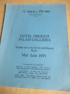 Vente Aux Enchères /Hôtel DROUOT Palais Galliera/ Vente Publique/ ADER-PICARD/Mai-Juin1971                        CAT294 - Tijdschriften & Catalogi