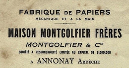 1946 RARE LETTRE ENTETE MONTGOLFIER FR. à Grosberty Par Boulieu Les Annonay Ardèche Pour Guyot Le Creusot V.HISTORIQUE - 1900 – 1949