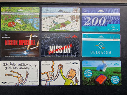 LOT 9 TELECARD (M2114) BELGACOM (2 Vues) Mission Impossible - Droits Des Enfants - Nature Et Extraterrestre (2) - Loten & Verzameling