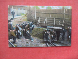 Miners Ascending From Coal Shaft.           Ref 5931 - Mines