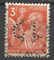 France    N° 655  Perforé  CL       Oblitéré   B/TB   Voir Scans  Soldes ! ! ! - Used Stamps