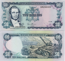 JAMAICA       10 Dollars       P-71e       1.3.1994       UNC - Giamaica