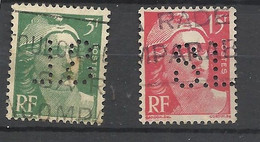 France    N° 716A Et 724      Perforés  TS        Oblitérés   B/TB   Voir Scans  Soldes ! ! ! - Usados