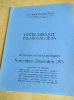 Vente Aux Enchères /Hôtel DROUOT Palais Galliera/ Vente Publique/ ADER-PICARD-TAJAN/Novembre-Décembre 1973        CAT295 - Magazines & Catalogues