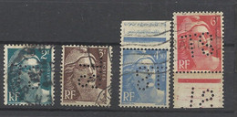 France    N° 713; 715; 718A Et 721A     Perforations TS    Oblitérés  B/TB   Voir Scans  Soldes ! ! ! - Usati