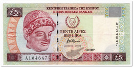 CYPRUS,5 LIRA,1997,P.58,VF-XF - Cyprus