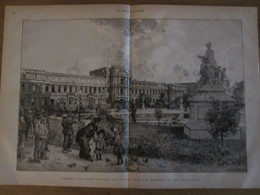 Gravure 1883 Paris  LES RUINES DU PALAIS DE TUILERIES    Avant Leur Démolition - Material Y Accesorios