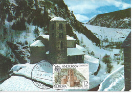 ANDORRE ESPAGNOL - CARTE MAXIMUM - Yvert N° 109 - ST-JEAN De CASELLES - EUROPA - Lettres & Documents