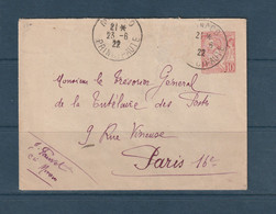 ⭐ Monaco - Entier Postal - Circulé Pour La France - 1922 ⭐ - Postal Stationery