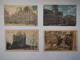 LOT DE 4 CARTES POSTALES DE BRUXELLES - Places, Squares