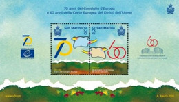 2019 - SAN MARINO - Consiglio Europeo E Diritti Dell'Uomo  1Bf -  NH - ** - Unused Stamps