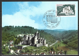 FRANCE. N°1871 De 1976 Sur Carte Maximum. Château-fort De Bonaguil. - Châteaux