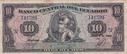 BILLETE DE ECUADOR DE 10 SUCRES DEL AÑO 1964 (BANKNOTE) - Equateur