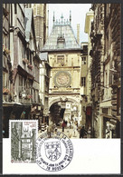 FRANCE. N°1875 De 1976 Sur Carte Maximum. "Le Gros Horloge" De Rouen. - Horlogerie
