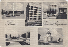 CARTOLINA  ROMA,LAZIO,ZONA DELL'ESPOSIZIONE-STORIA,MEMORIA,CULTURA,RELIGIONE,IMPERO ROMANO,BELLA ITALIA,VIAGGIATA 1959 - Expositions