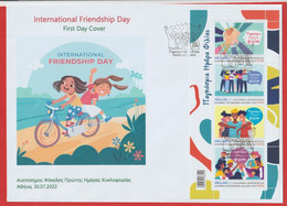Greece 2022 - International Day Of Friendship Minisheet, Unoffical FDC - Lettres & Documents