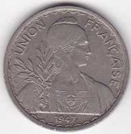 Indochine Union Française, 1 Piastre 1947, Tranche Striée, Cupronickel, Lec# 320 - Indocina Francese