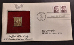 Buffalo Bill Cody FDC 22K Gold Stamp - 1981-1990