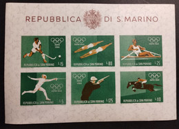 Summer Olympic Games 1960 - Rome San Marino - Blocchi & Foglietti