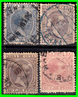 CUBA  ESPAÑOLA ( AMERICA DEL NORTE ) 4 SELLOS AÑO 1890 ALFONSO XIII “ ISLA DE CUBA “ - Voorfilatelie