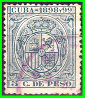 CUBA  ESPAÑOLA ( AMERICA DEL NORTE )  SELLO 5-Ct. AÑO 1898 FISCAL  “ ISLA DE CUBA “ - Prephilately
