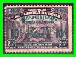 .CUBA ( NORTE AMERICA ) SELLO AÑO 1937 CENTENARIO DEL FERROCARRIL CUBANO SELLO DE 1925 SOBRECARGADO - Ongebruikt