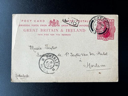 GREAT BRITAIN 1900 POSTCARD OXFORD TO HAARLEM 07-08-1900 GROOT BRITTANNIE - Cartas & Documentos