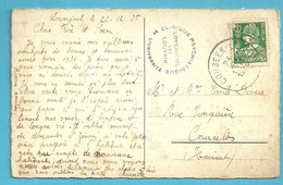 340 Op Kaart Stempel CORBEEK-LOO Met Prive-stempel CLINIQUE PSYCHIATRIQUE / LOVENJOUL LEZ LOUVAIN / L'UNIVERSITE - 1932 Cérès Et Mercure